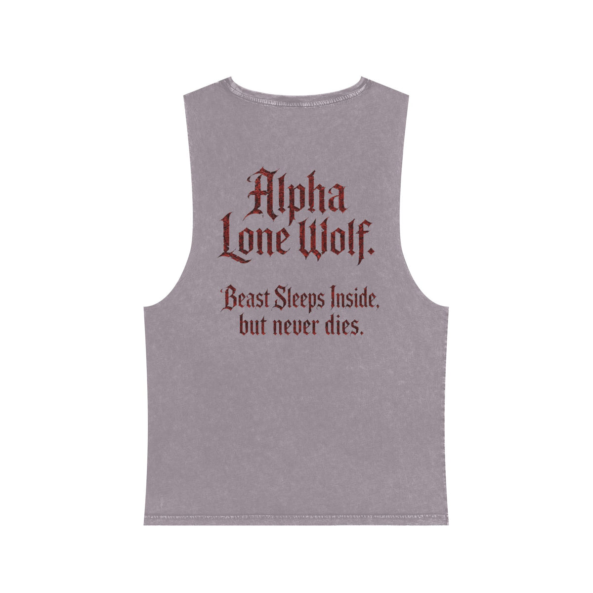 "Lone Wolf" Tank Top — Stonewash Wolf Graphic Muscle Tee