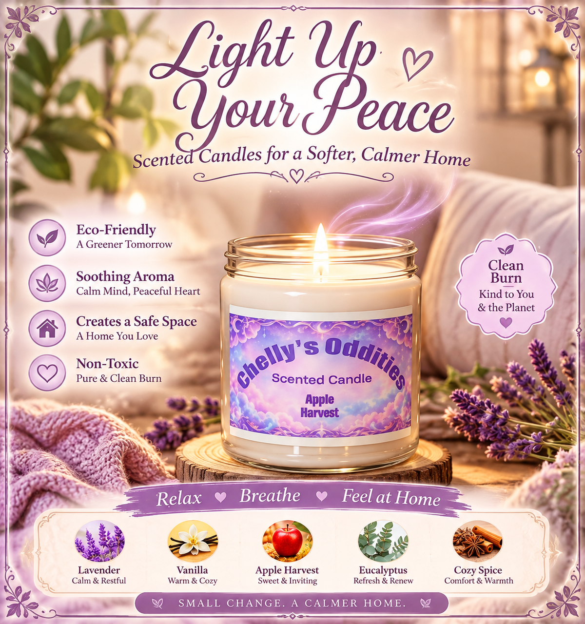 Scented Soy Candle — 9 oz Jar (Chelly's Oddities)