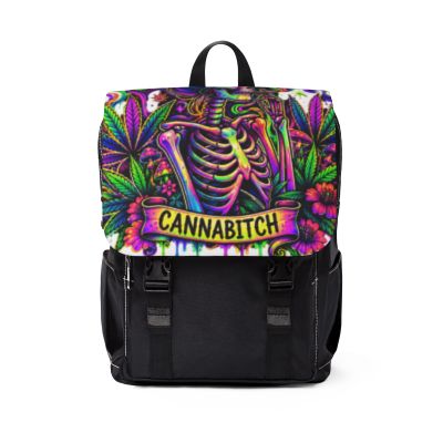 "Cannabitch" Skeleton Cannabis Backpack — Psychedelic Stoner Daypack